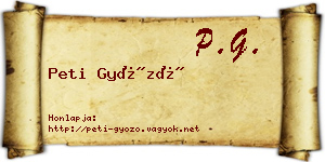 Peti Győző névjegykártya